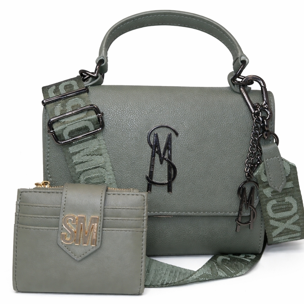 Steve Madden Women's Green Handbag And Wallet Set